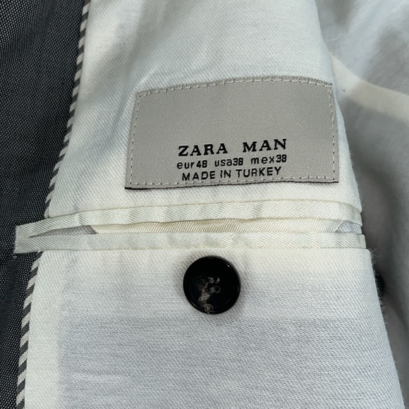 Zara Men’s Sports Jacket. Size 38US, 100% Cotton. Very Good Condition. Grey. - Picture 10 of 16